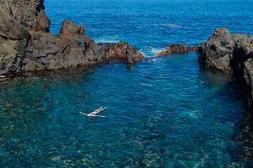 Image showing natural swimming pools on Tenerife island