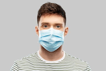 Image showing young man in protective medical mask