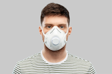 Image showing man in protective medical mask or respirator