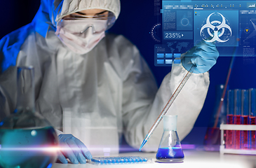 Image showing close up of scientist making test in lab