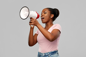 Image showing african american woman over grey background