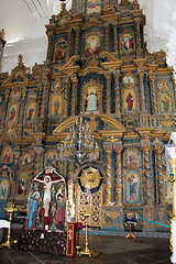 Image showing beautiful iconostasis with ancient icons