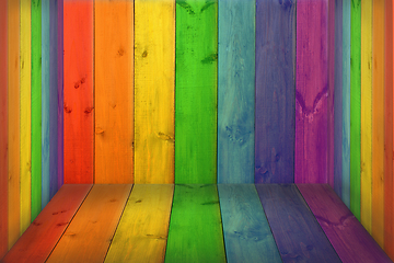 Image showing multicolored decorative boards