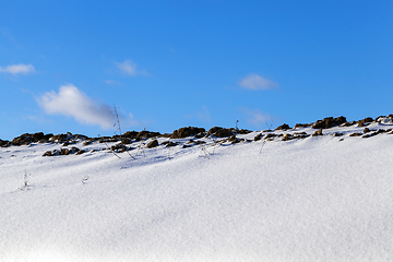 Image showing Snow drifts in winter