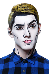 Image showing young man with pop art makeup