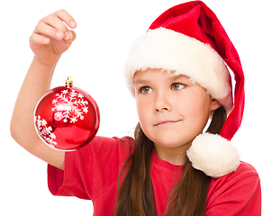 Image showing Young happy woman in christmas cloth