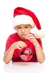 Image showing Young unhappy girl in christmas cloth