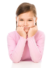 Image showing Portrait of a sad little girl