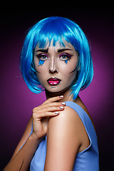 Image showing beautiful girl with pop art makeup