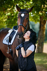 Image showing beautiful girl with horse