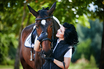 Image showing beautiful girl with horse