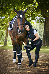 Image showing beautiful girl with horse