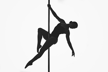 Image showing beautiful pole dancer girl silhouette