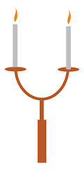 Image showing Two arm candle stand vector or color illustration