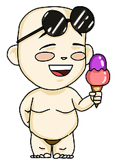 Image showing Asian baby in summer vector or color illustration