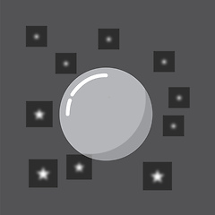 Image showing Portrait of a planet over grey background depicted with regular 