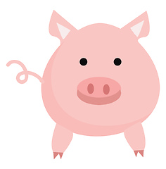 Image showing Clipart of a cute pink-colored pig vector or color illustration