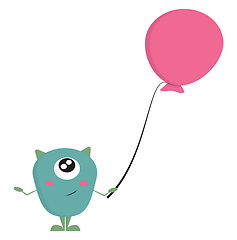 Image showing blue monster with balloon