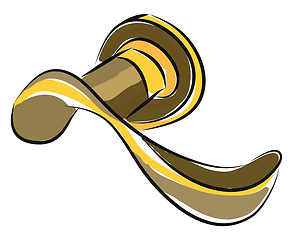 Image showing Vector illustration on white background of a golden door handle 