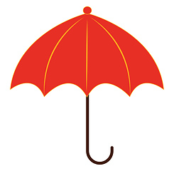 Image showing Clipart of a red-colored compact and light umbrella/Red umbrella