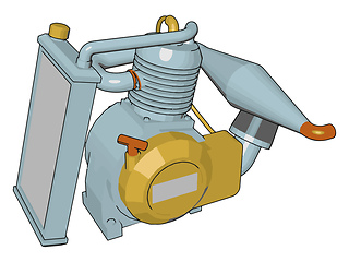 Image showing Engine pump machine used for irrigation vector or color illustra