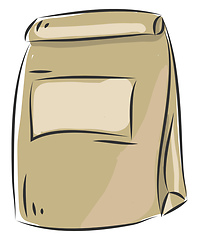 Image showing Simple beige paperbag vector illustration on white background 