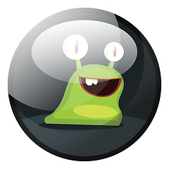 Image showing Cartoon character of a green smiling snail vector illustration i