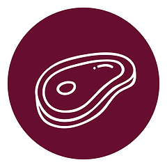 Image showing Portrait of meat represented in white color over a maroon backgr