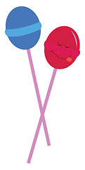 Image showing PrintBlue and pink lollipops vector illustration on white backgr