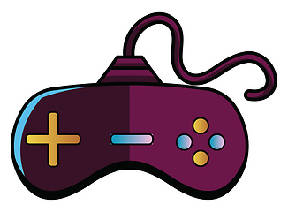 Image showing Purple joystick illustration vector on white background 