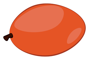 Image showing A red-colored cartoon mango/Cartoon tropical fruit vector or col