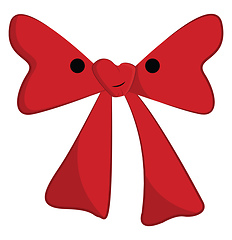 Image showing Clipart of a red bow tie with a white exclamation mark vector or