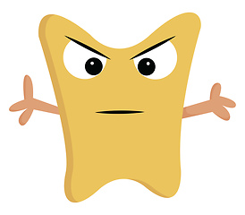 Image showing Angry yellow monster with hands illustration color vector on whi