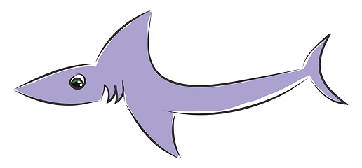 Image showing Light violet shark vector illustration on white background.