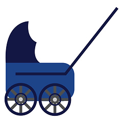 Image showing Blue baby carriage vector illustration on white background