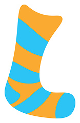 Image showing A blue and yellow sock vector or color illustration