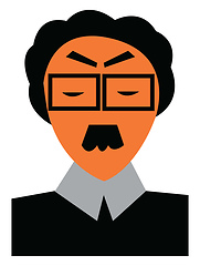 Image showing Clipart of a professor wearing formal shirt and a square frame e