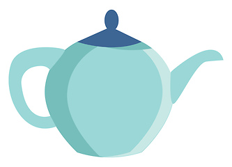 Image showing Clipart of a blue colored teapot vector or color illustration