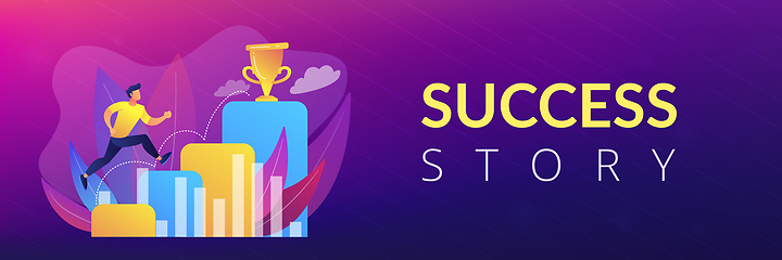 Image showing On the way to success concept banner header.