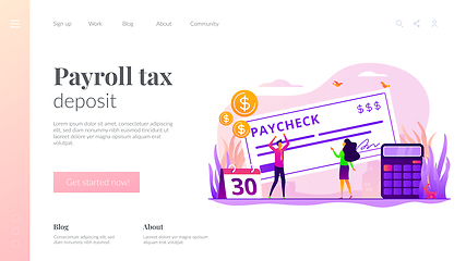 Image showing Paycheck landing page template