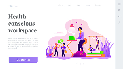 Image showing Fitness-focused workspace landing page template