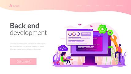 Image showing Back end development landing page template