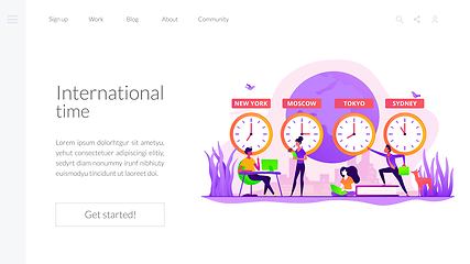 Image showing Time zones landing page template