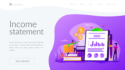 Image showing Income statement landing page template