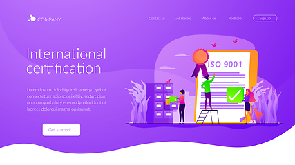 Image showing Standard for quality control landing page template