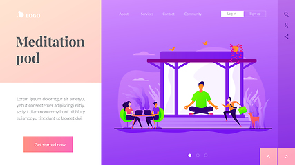 Image showing Office meditation booth landing page template