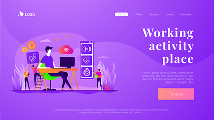 Image showing Health-focused IOT desks landing page template