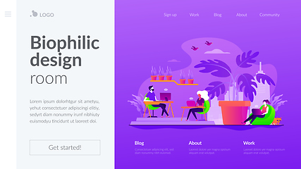 Image showing Biophilic design in workspace landing page template