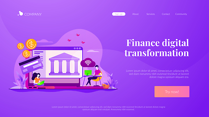 Image showing Open banking platform landing page template