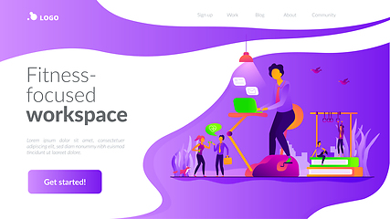 Image showing Fitness-focused workspace landing page template